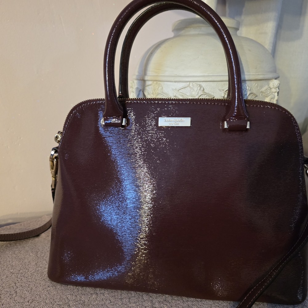 Kate Spade Glossy Dark Red Satchel